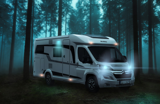 RV in the forest