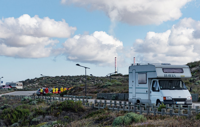 camper van on move
